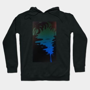 Blue Sunset Palm trees Hoodie